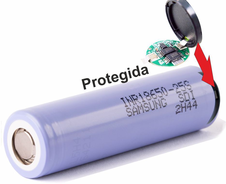 Bateria Litio Samsung INR18650-25S 2500mAh- Protegida